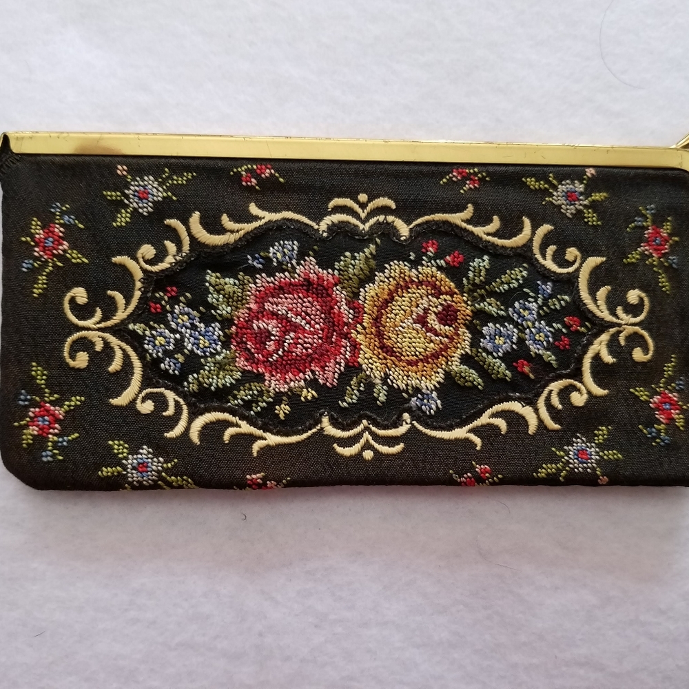 Vintage Golden Seal Petit Point Purse Set